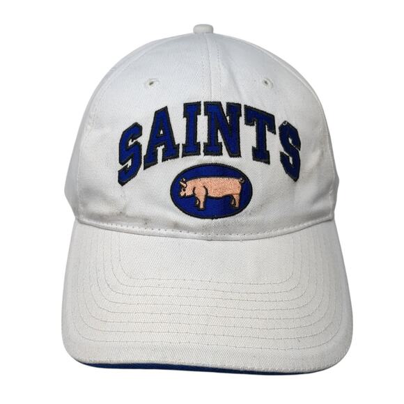 Saints Snapback Cap White One Size Adjustable Embroidered 6 Panel Monarch - Picture 1 of 11